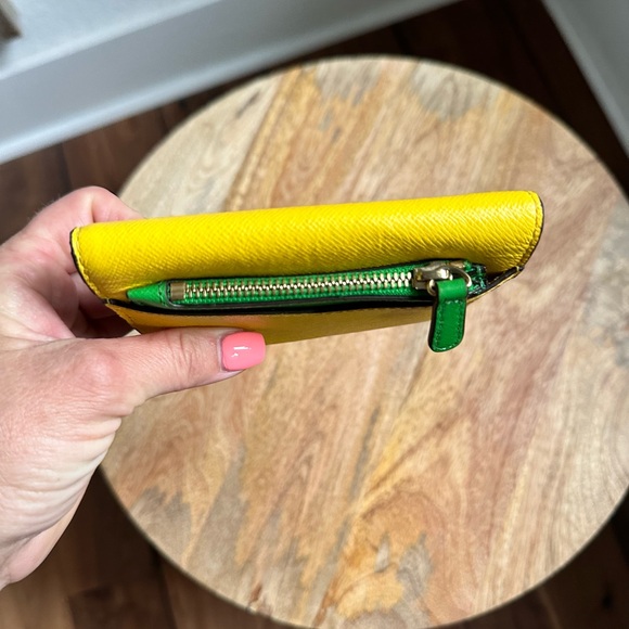 Michael Kors Yellow Navy Green TriFold Envelope Wallet - Picture 4 of 10